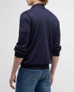 Image 5 of 6: Brunello Cucinelli Men's Wool-Cashmere Full-Zip Sweater