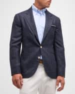 Image 3 of 6: Brunello Cucinelli Men's Plaid Two-Button Sport Coat