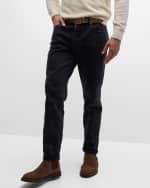 Image 4 of 6: Brunello Cucinelli Men's Dark Grey Traditional Fit Denim Jeans