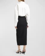 Image 3 of 6: ARMARIUM Lula Virgin Wool Midi Skirt