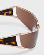 Image 3 of 5: Off-White Luna Mixed-Media Wrap Sunglasses