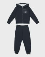 Image 1 of 3: Moncler Boy's Hoodie & Joggers Two-Piece Set, Size 4-6