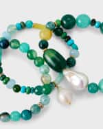 Image 4 of 5: Sequin Willow Stretch Bracelet with Pearls