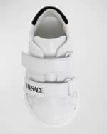 Image 3 of 5: Versace Boy's Grip Strap Calf Leather Sneakers, Baby/Toddlers