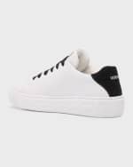 Image 2 of 5: Versace Kid"s Bicolor Leather Low-Top Sneakers, Kids