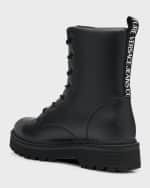 Image 3 of 6: Versace Jeans Couture Men's Syrius Graffiti Logo Leather Combat Boots