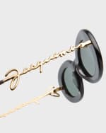 Image 3 of 5: Jacquemus Les Lunettes Pralu Acetate & Metal Alloy Oval Sunglasses