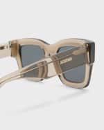 Image 5 of 5: Jacquemus Les Lunettes Baci Acetate Rectangle Sunglasses