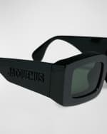 Image 4 of 5: Jacquemus Les Lunettes Tupi Nylon Rectangle Sunglasses