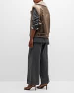 Image 3 of 6: Brunello Cucinelli Sparkle Pinstripe Cutaway Blazer Jacket