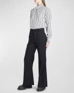 Image 5 of 6: Plan C Flared Wool Trousers