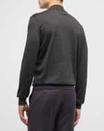 Image 3 of 6: ZEGNA Men's Cashmere-Silk Mock Neck Sweater