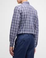 Image 3 of 6: ZEGNA Men's Cotton Plaid Sport Shirt