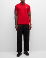 Image 2 of 6: Moncler Men's Classic Flag-Trim Polo Shirt