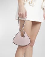 Image 3 of 6: Valentino Garavani Rockstud Grain Leather Hobo Bag