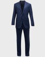 Image 1 of 6: Emporio Armani Men's Screen Plaid Wool Suit