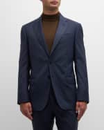 Image 3 of 6: Emporio Armani Men's Windowpane Wool Suit