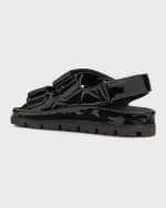 Image 3 of 6: Prada Quilted Patent Slingback Sport Sandals