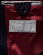 Image 5 of 5: Brunello Cucinelli Men's Classic Peacoat
