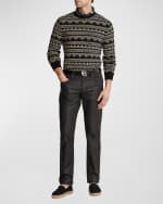 Image 4 of 5: Ralph Lauren Purple Label Men's Silk-Cashmere Patterned Sweater
