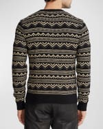 Image 3 of 5: Ralph Lauren Purple Label Men's Silk-Cashmere Patterned Sweater