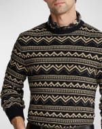 Image 5 of 5: Ralph Lauren Purple Label Men's Silk-Cashmere Patterned Sweater