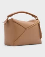 Image 4 of 6: Loewe Puzzle Edge Top-Handle Bag in Soft Grained Leather