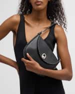 Image 2 of 6: Savette Tondo Small Stitched Leather Hobo Bag