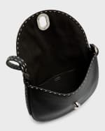 Image 5 of 6: Savette Tondo Small Stitched Leather Hobo Bag
