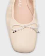 Image 4 of 6: Stuart Weitzman Bardot Lambskin Bow Ballerina Flats