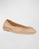 Image 5 of 6: Stuart Weitzman Bardot Lambskin Bow Ballerina Flats