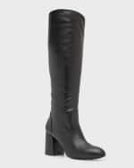 Image 5 of 6: Stuart Weitzman Flareblock Leather Knee Boots