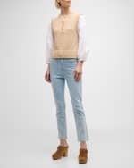 Image 5 of 6: Veronica Beard Shawnet Mixed-Media Pullover