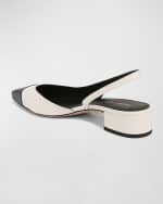 Image 2 of 5: Veronica Beard Cecile Leather Slingback Ballerina Flats