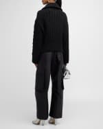 Image 4 of 6: Moncler Cashmere Cable-Knit Quarter-Zip Sweater