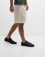 Image 2 of 6: Prada Men's Nylon Triangle Logo Low-Top Sneakers