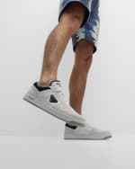 Image 2 of 6: Prada Men's Downtown Triangle Logo Low-Top Sneakers