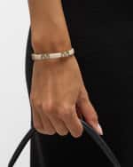 Image 2 of 6: Valentino Garavani Strass V-Logo Signature Leather Bracelet