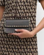 Image 3 of 6: Valentino Garavani Rockstud Leather Wallet on Chain