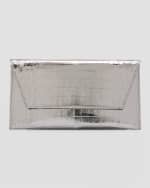 Image 1 of 6: Maria Oliver Belen Metallic Crocodile Clutch Bag