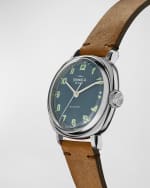 Image 3 of 4: Shinola Men's The Mechanic Leather-Strap Watch, 39mm