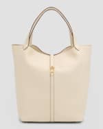 Image 1 of 6: Savette Grain Leather Tote Bag