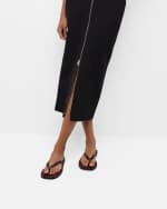 Image 2 of 6: THE ROW City Calfskin Flip Flop Sandals