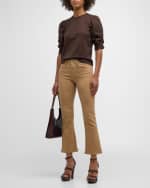 Image 5 of 6: FRAME Le Crop Mini Boot Coated Jeans