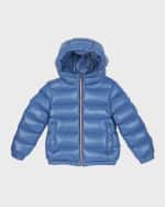 Image 4 of 5: Moncler Boy's Aubert Logo Patch Puffer Jacket, Size 8-14