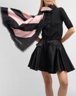 Image 3 of 3: Valentino Garavani Chevron Wool-Silk Square Scarf