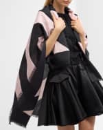 Image 1 of 3: Valentino Garavani Chevron Wool-Silk Square Scarf