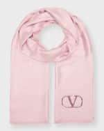 Image 3 of 4: Valentino Garavani Striped Silk-Blend Stole