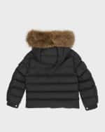 Image 2 of 6: Moncler Boy's Faux Fur Hooded Puffer Jacket, Size 8-14