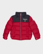 Image 1 of 5: Moncler Boy's Joe Logo-Print Puffer Jacket, Size 8-14